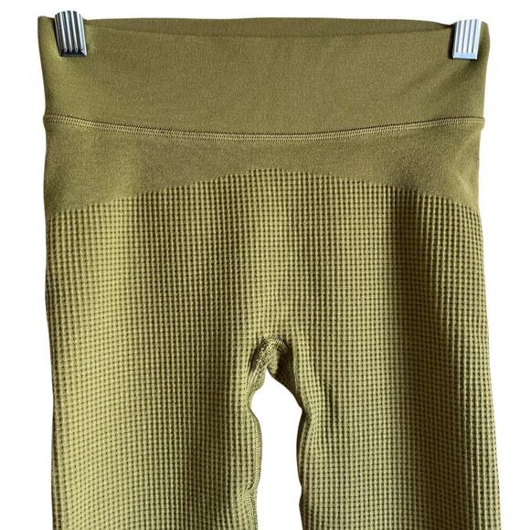 Gymshark Sz S Pause Seamless Leggings Griffin Green Waffle Knit Stretchy Firm - Picture 7 of 16